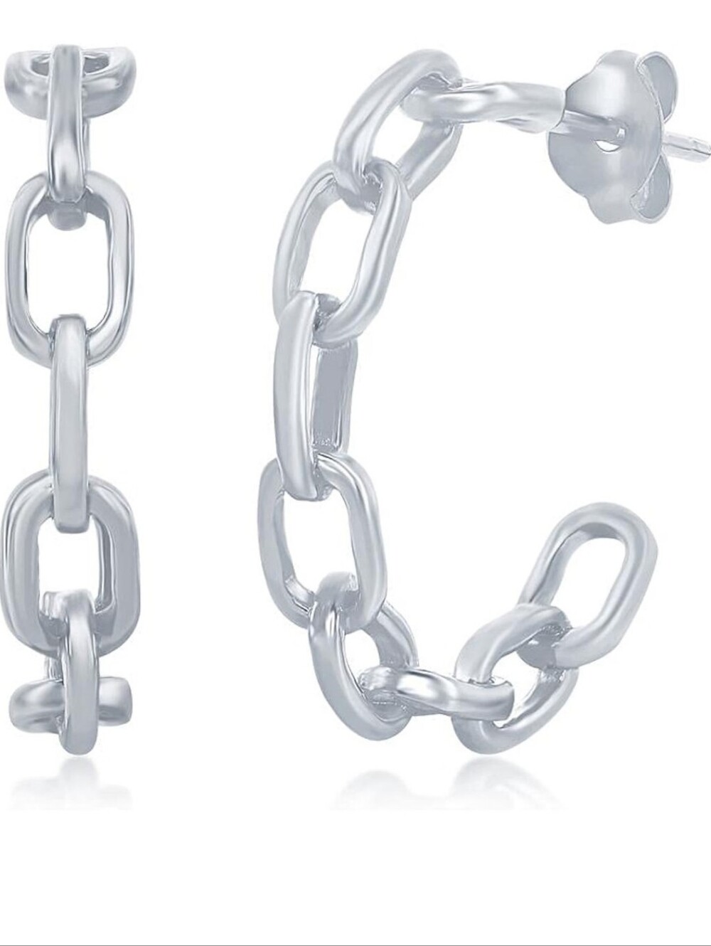 Silver Paperclip Hoops